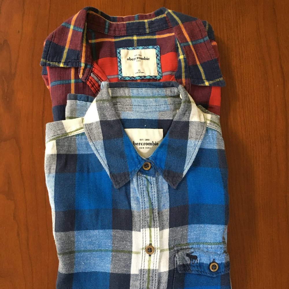 Abercrombie & Fitch soft long-sleeve flannel shirt